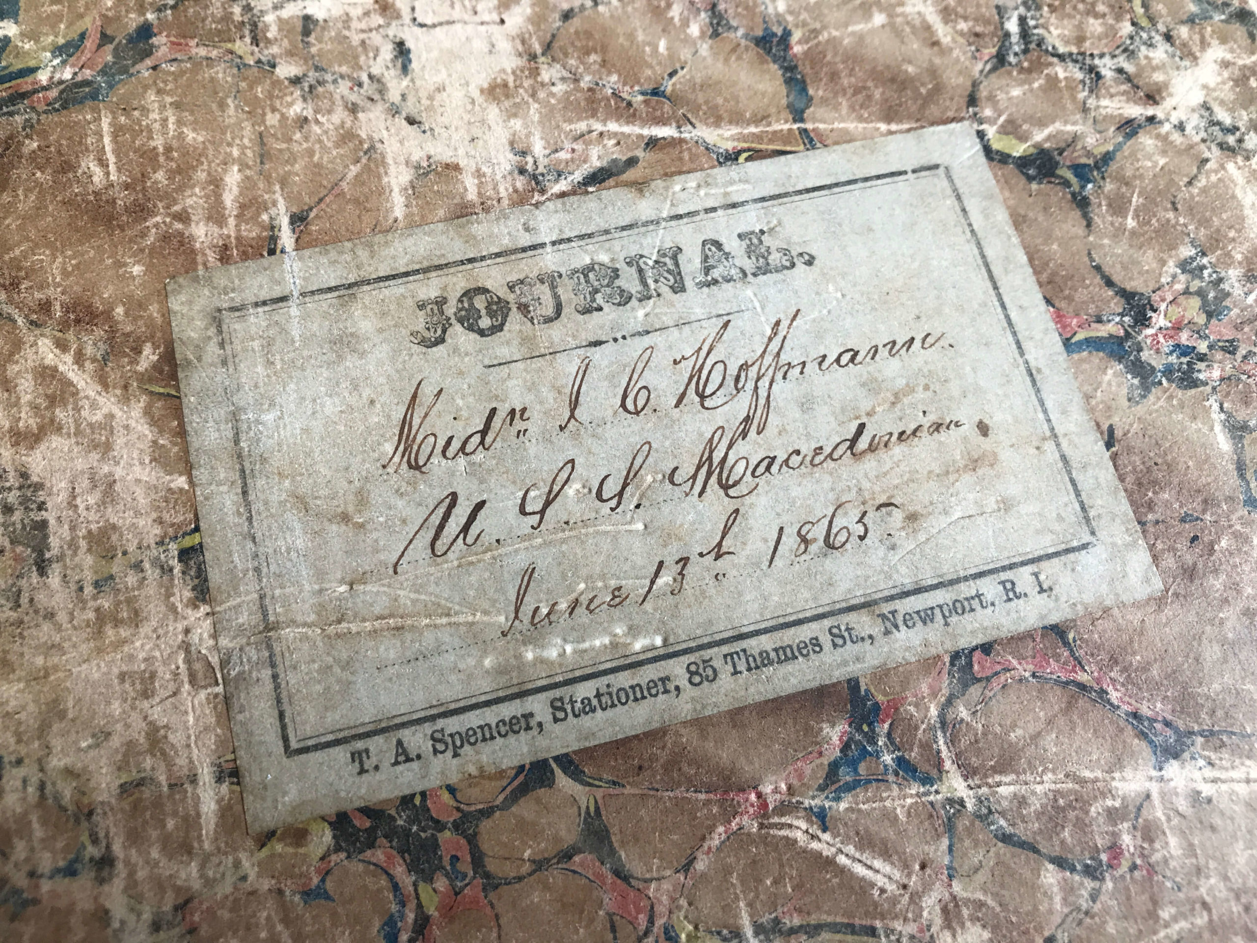 Logbook for USS Macedonian kept by midshipman C. Hoffman, 1865. [Commodores Fund Purchase]