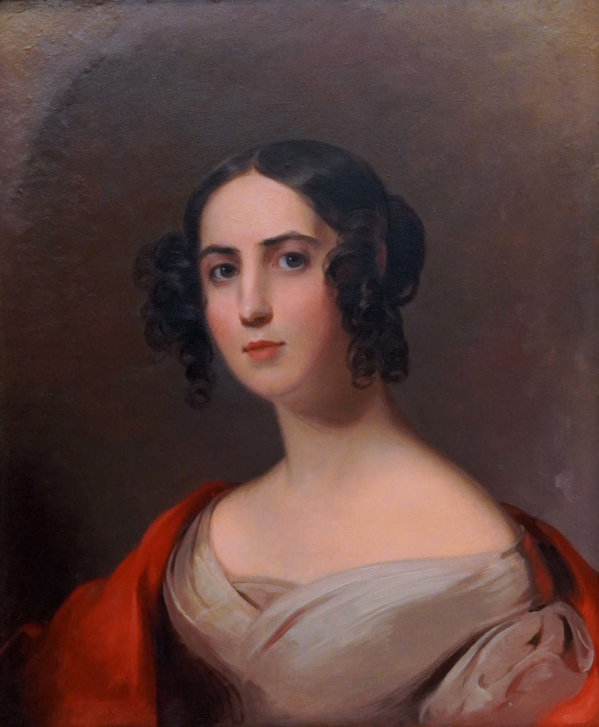 Oil on panel portrait of Caroline S. Lynch Gwinn, by Thomas Sully, 1839. [Commodores Fund Purchase]